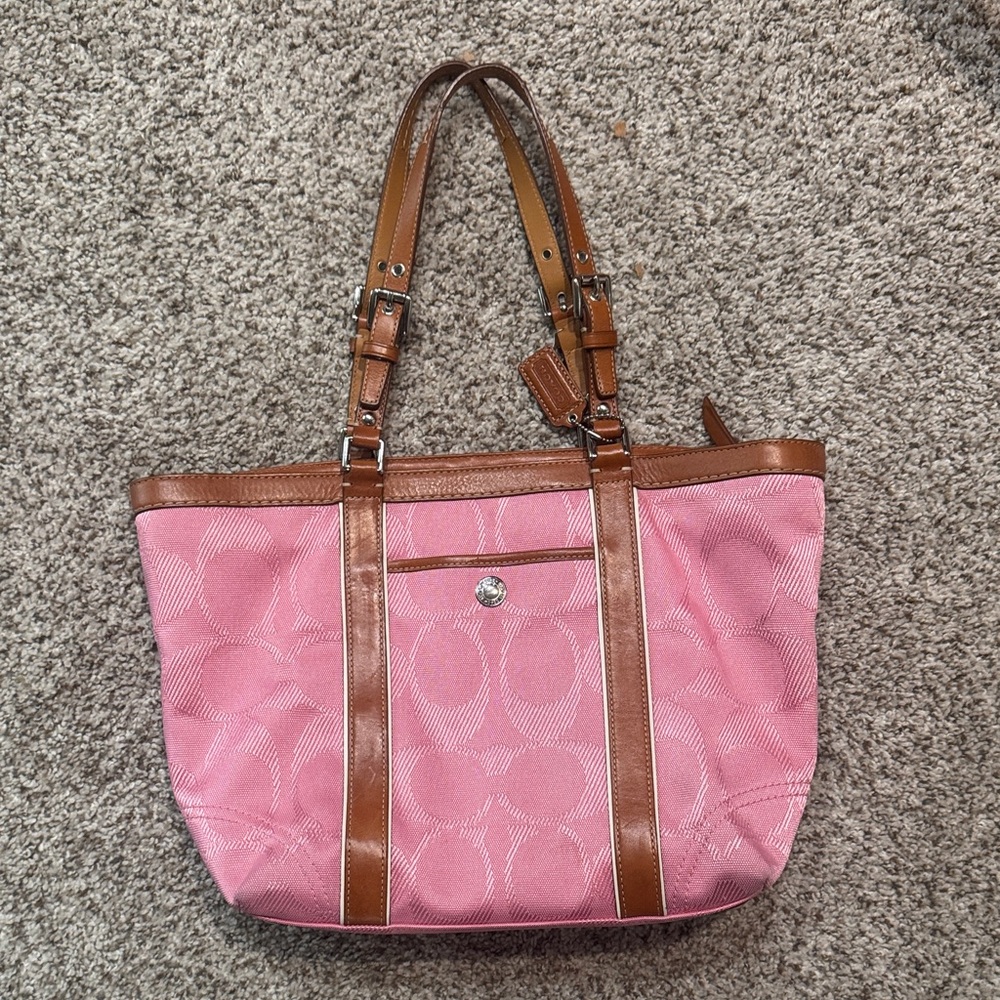 Coach, Pink and Brown Women's Tote Bag